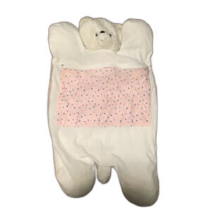Ltd Commodities Inc Vtg 1997 White Pink Hearts Bear Kids Baby Rug Tummy Time